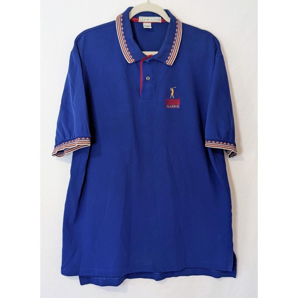 VTG Izod Club Men XL Royal Blue BellSouth Classic Golf Polo Shirt 100% Cotton